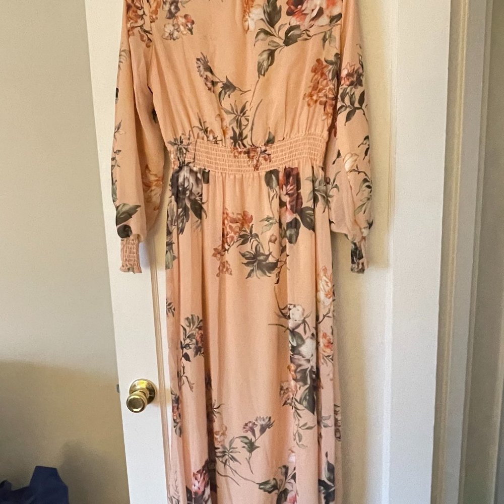 Refka Floral Modanisa Maxi Long Sleeve Modest Dress